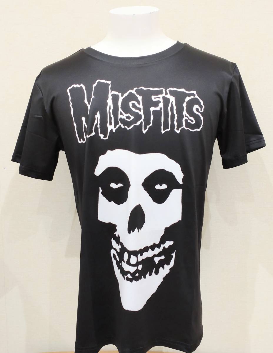 送料無料　【Mサイズ】ミスフィッツ　Tシャツ　misfits　ロックバンド　モノトーン　スカル　ファンスマ_画像1