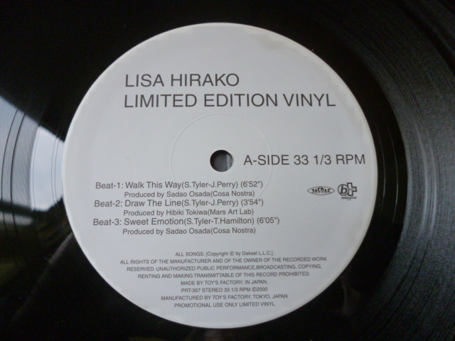 平子理沙 Lisa Hirako / Walk This Way レア12EP Aerosmith (RUN DMC) / Walk This Way カヴァー収録 _画像1