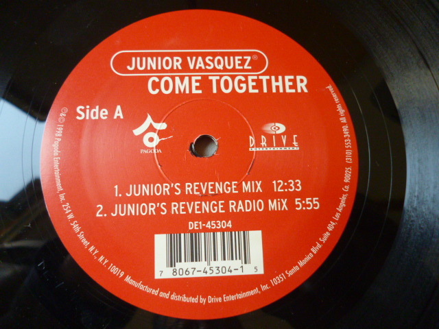 Junior Vasquez / Come Together シュリンク付 アップリフト HOUSE 12 BEATLESカバー　試聴_画像3