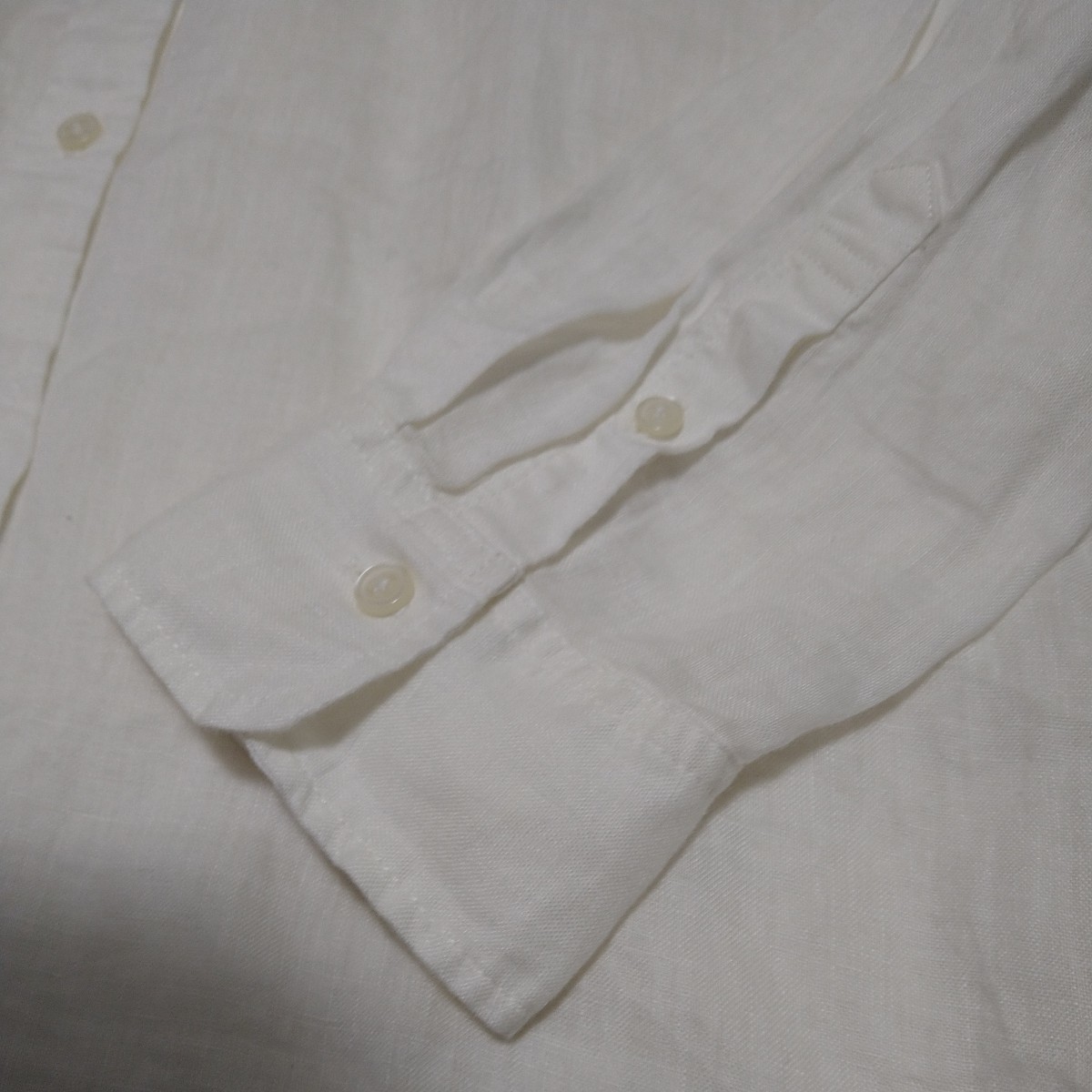 新品★無印良品　フレンチリネン洗いざらしシャツ　XL 白_画像7