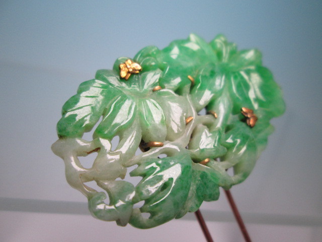 [. month ] antique *K1 2 ps .. butterfly. gold decoration 100 .. flower ... sculpture. ornamental hairpin 14,68g