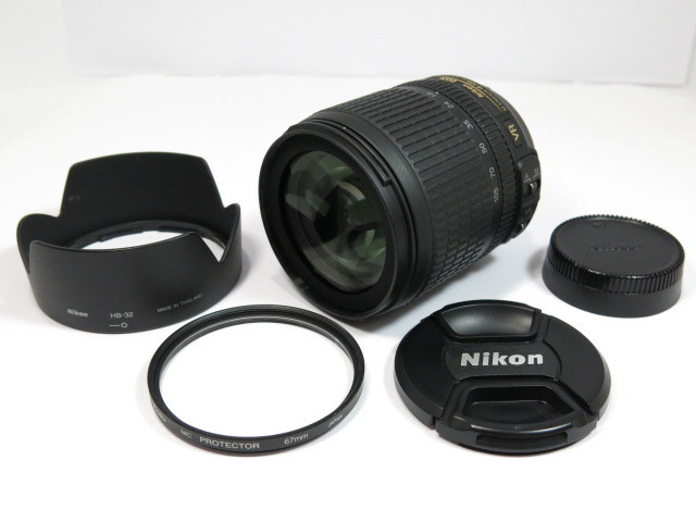 【 美品 】Nikon AF-S DX 18-105mm F3.5-5.6G ED VR 高倍率 レンズ ・HB-32純正フード 保護フィルター付 ニコン [管NI276]