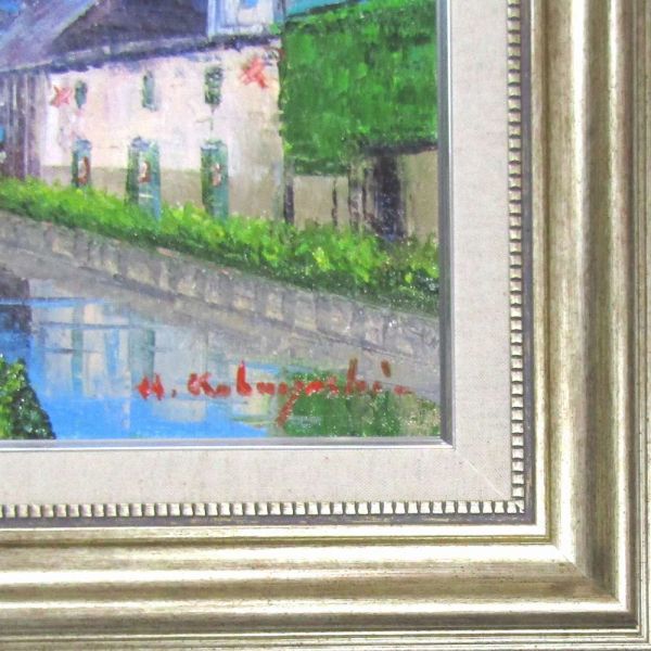 送料無料・新品】小林幸三『小樽運河(F4号)・シルバー』油彩画絵画
