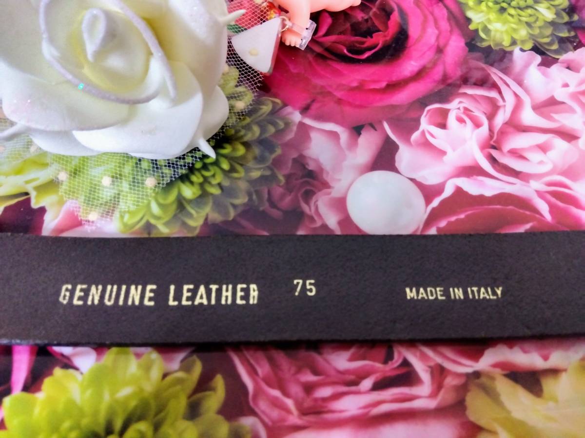 ☆大人セクシーなGENUINE LEATHER ベルト! レディース爽やかな黒にゴールド！（タグなし）MADE IN ITARY明記ありの画像3