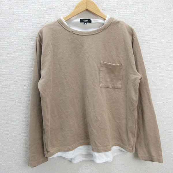 z■ビームス/BEAMS HEART レイヤードロンT【M】ベージュ/men's/19【中古】■_画像1