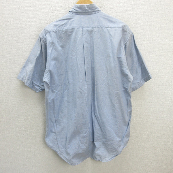 k# chaps /CHAPS Ralph Lauren короткий рукав BD оскфорд рубашка [L]MENS#59[ б/у ]