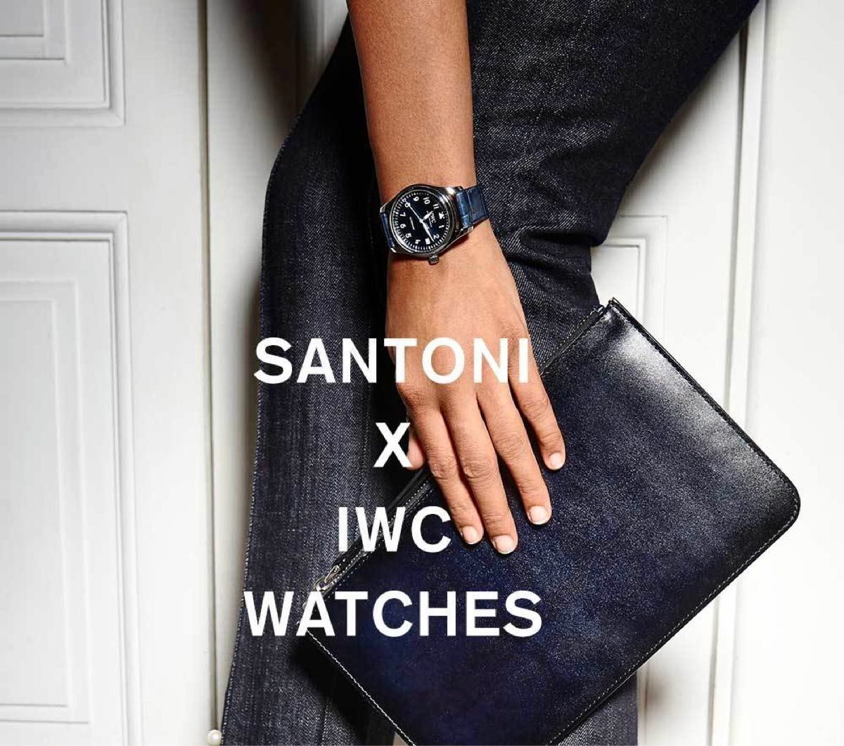 限定】santoni×iwc ミニレザークラッチバッグ （定価71 500円