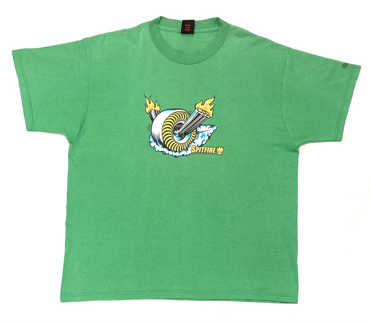 90s〜00s USA製 SPITFIRE スピットファイア Tシャツ 緑 スケート の