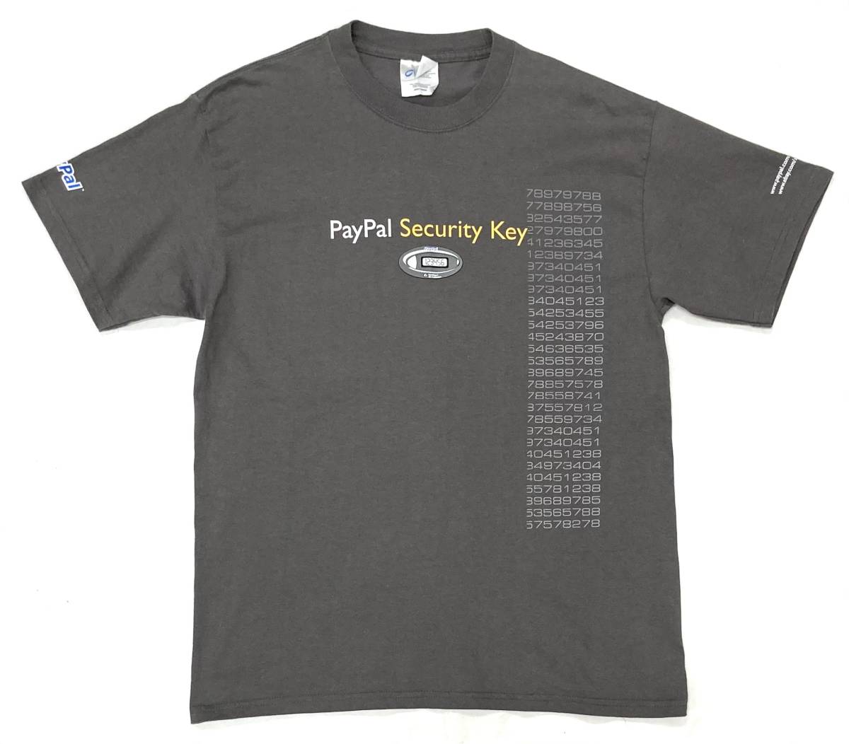 美品 00s eBay PayPal Security Key Tシャツ M グレー 両面 両袖 プリント IT企業 Y2K
