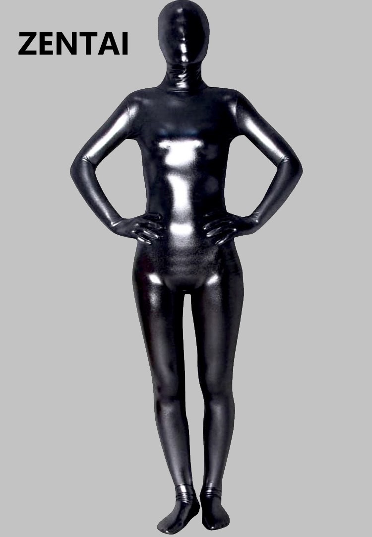 ☆週末限定価格☆男性サイズ 超光沢 全身タイツ 黒 ZENTAI ゼンタイ コスプレ 戦隊 ブラック_画像2