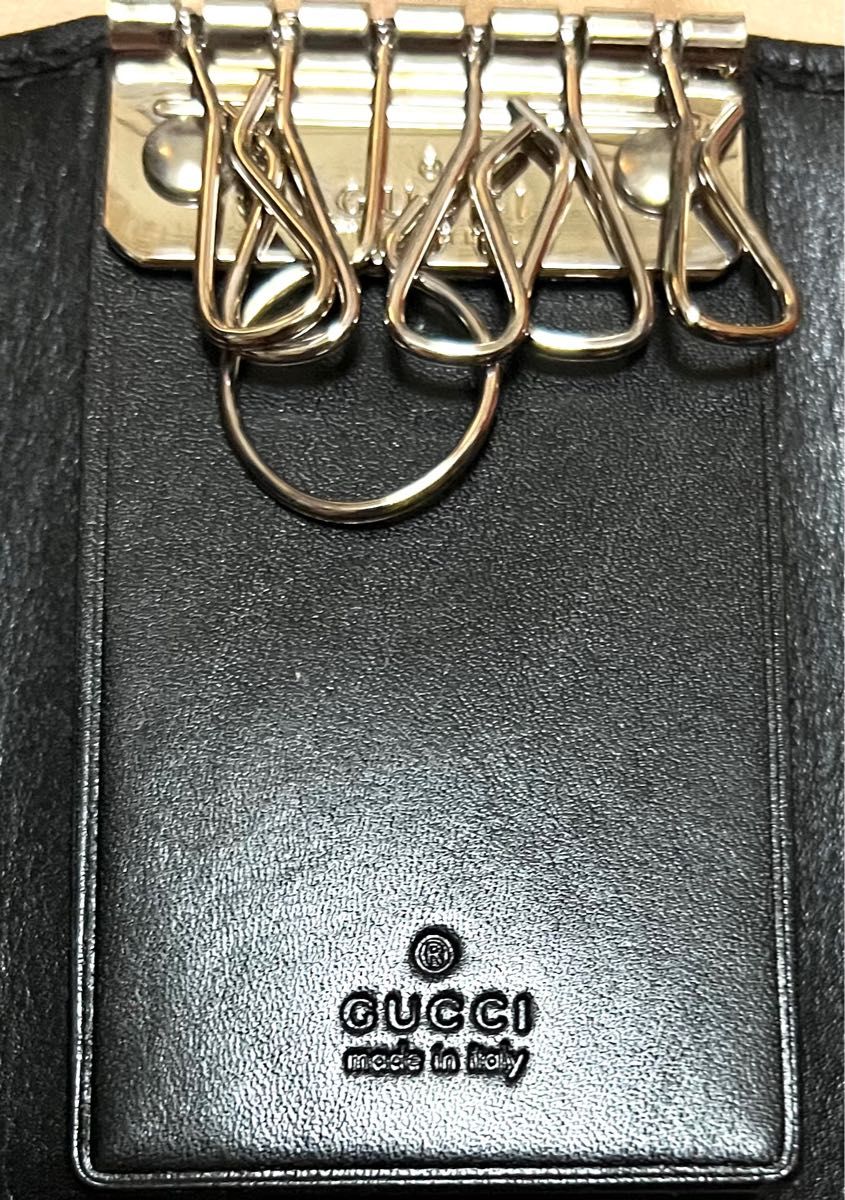 新品未使用】GUCCI / グッチ キーケース シマ 6連 ブラック GG
