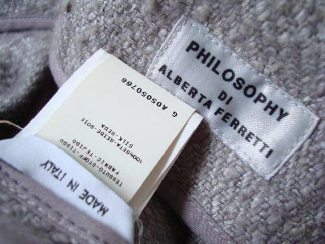 PHILOSOPHY DI ALBERTA FERRETTI イタリア製シルク半袖ジャケット size42 フィロソフィーディ アルベルタフェレッティ_画像6