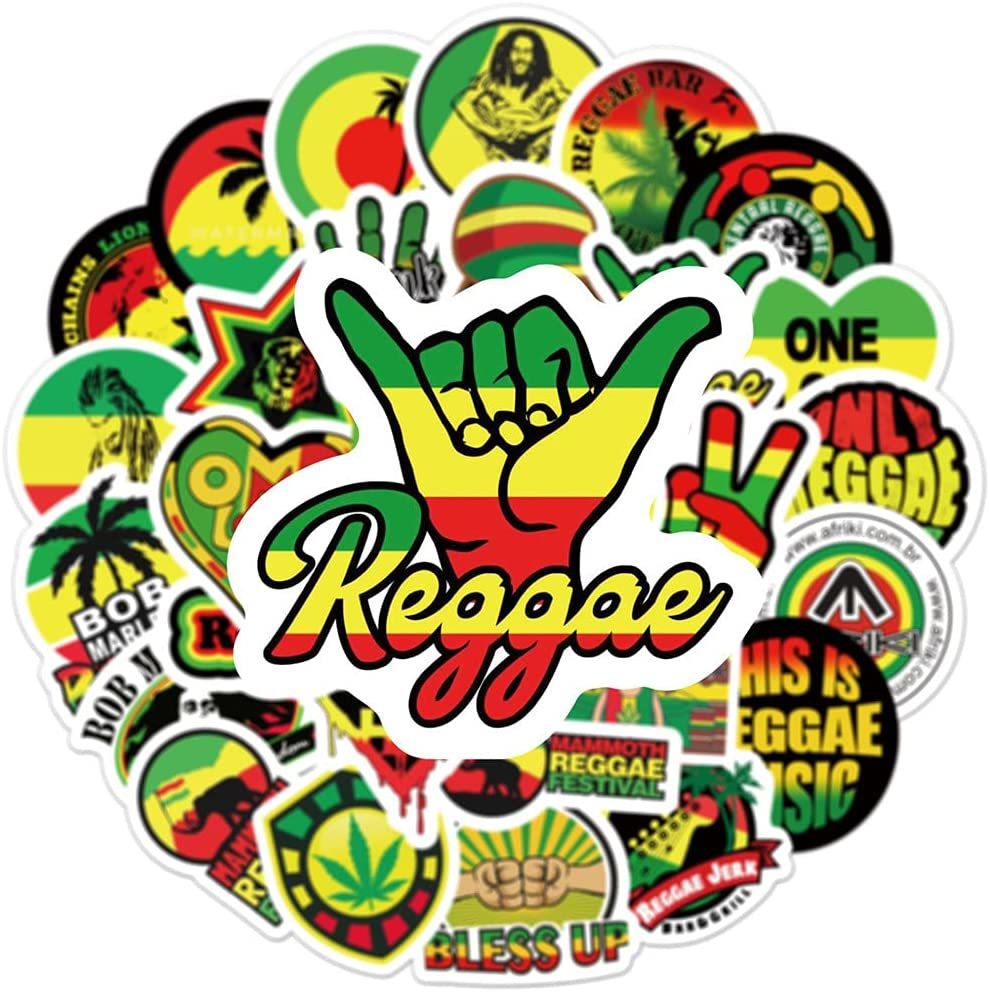 ラスタ ラスタカラー Rastafarian color エチオピア ジャマイカ 陽気 赤 黄 緑 カラフル シール ステッカー50枚HQの画像6