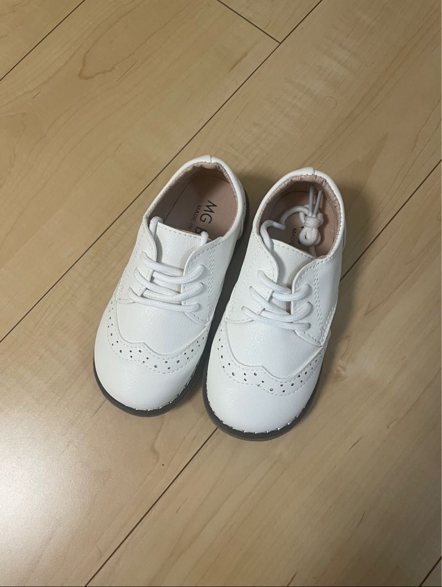 人気新品 フォーマル 子供 靴 男女兼用 おしゃれ 韓国 ホワイト 15.0cm