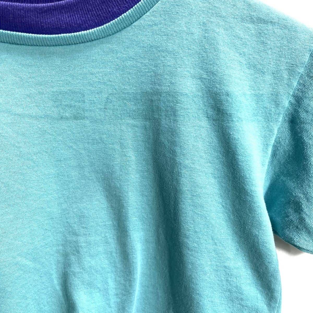 ■ 子供用 90s 90年代 USA製 ビンテージ Op Ocean Pacific オーシャンパシフィック シングルステッチ 半袖 Tシャツ サイズM 水色 キッズ ■_画像3