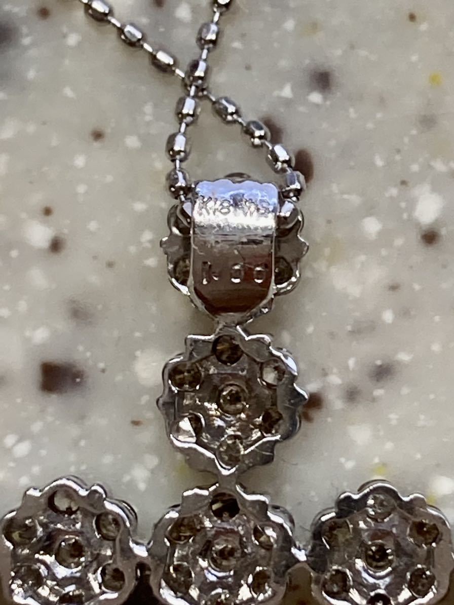 高島屋 k18WG ダイヤモンド1.0ct サザンクロス ペンダント ネックレス-