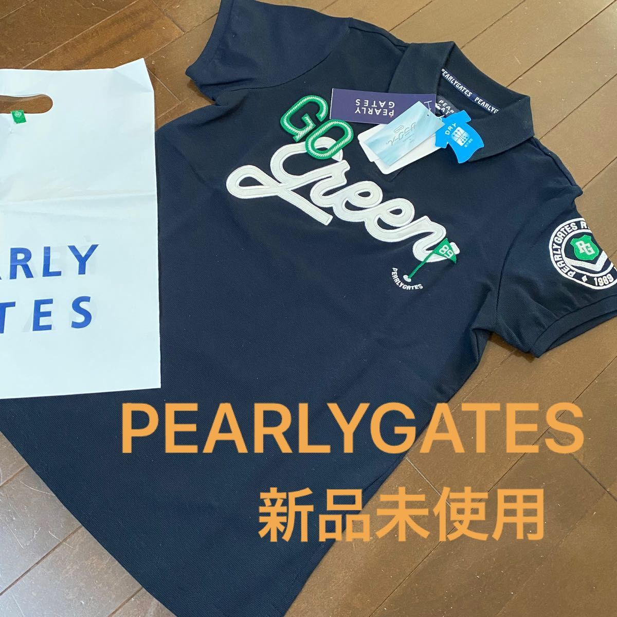 さらにお値下げ半額以下★パーリーゲイツ PEARLY GATESサラクール半袖ポロシャツ★新品未使用ネイビー紺レディースサイズ0S