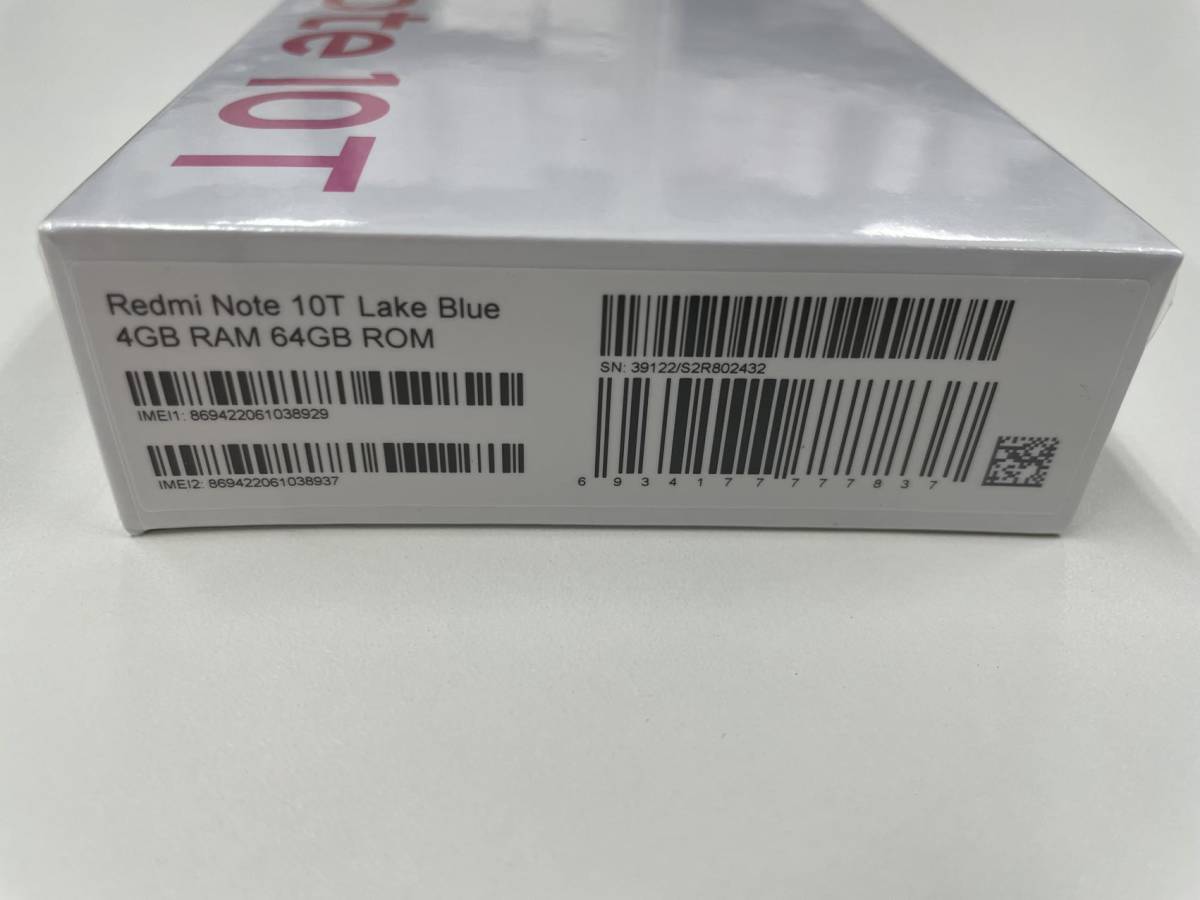 新品未開封Xiaomi Redmi Note 10T Lake Blue レイクブルー※量販SIM