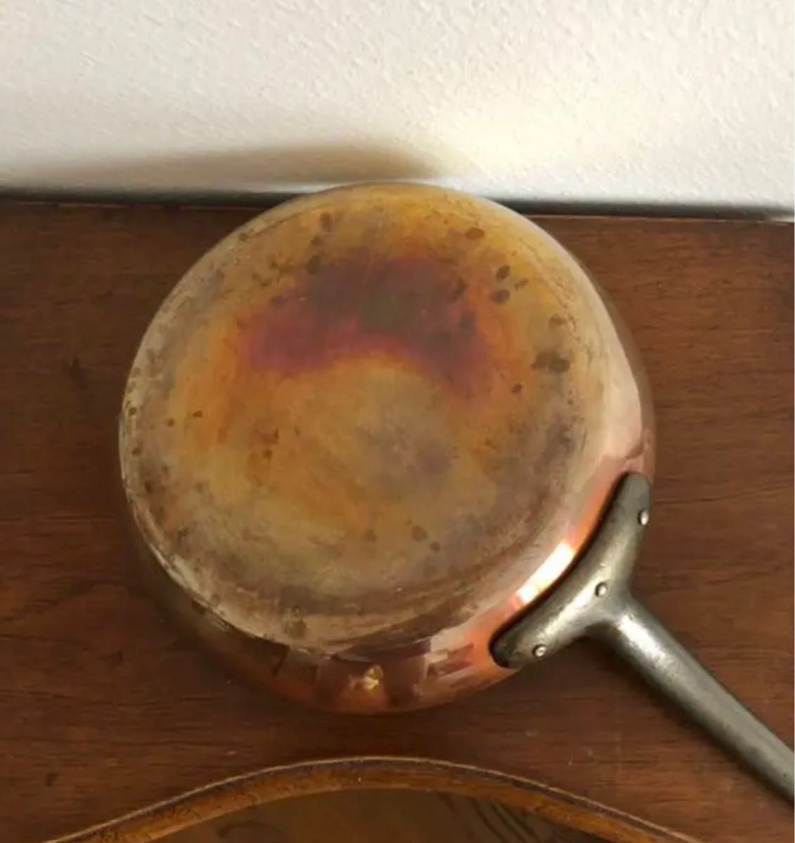 銅製 片手鍋 平鍋 コッパー フランス アンティーク 