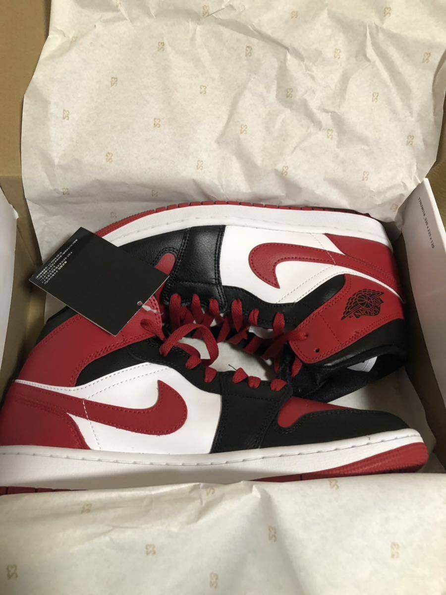 新品未使用】28cm NIKE WMNS AIR JORDAN 1 MID Bred Toe ナイキ