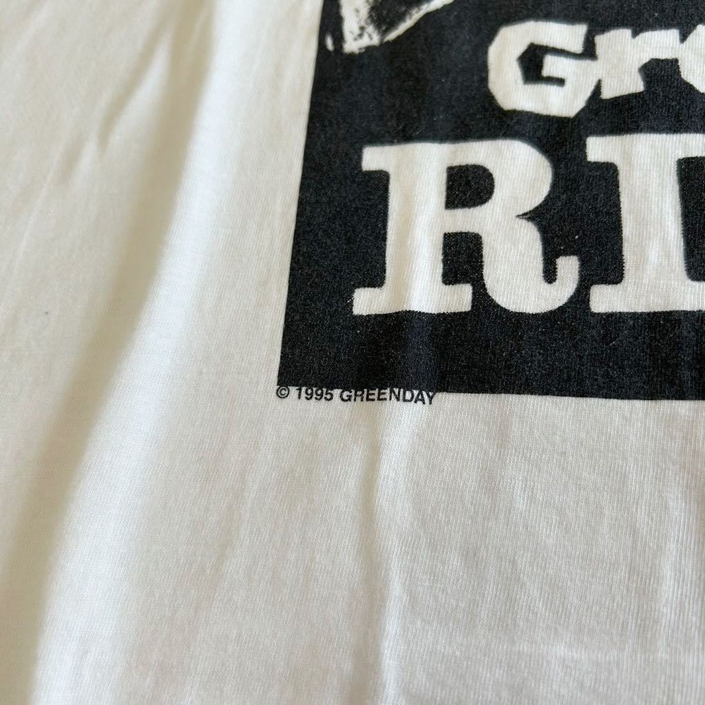 希少　オリジナル　ビンテージ　GREEN DAY グリーンデイ　Tシャツ　RIOT 1995 ユーロ　Lサイズ_画像6