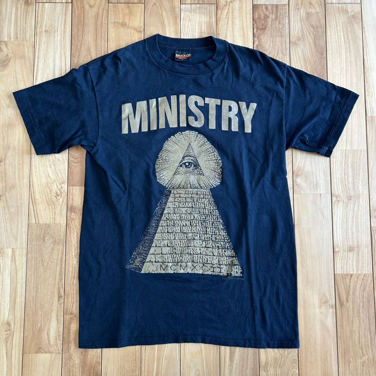 ビンテージ　MINISTRY ミニストリー　Tシャツ　フリーメーソン　ピラミッド psalm pyramid BROCKUM USA製 Lサイズ