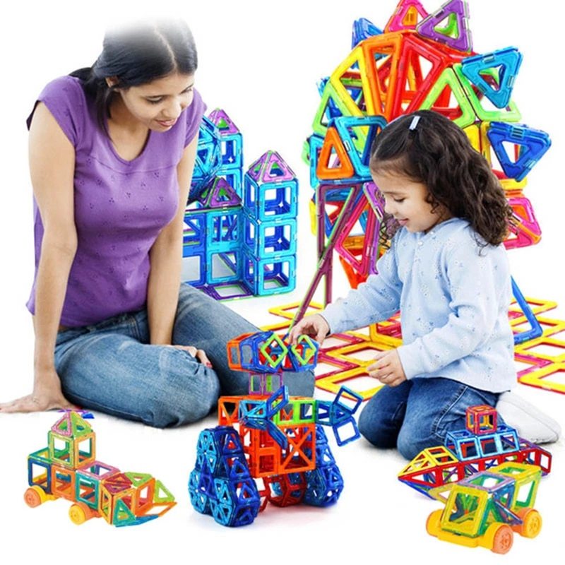 マグネットブロック 184ピース 知育玩具 知育ブロック 立体パズル 幼児