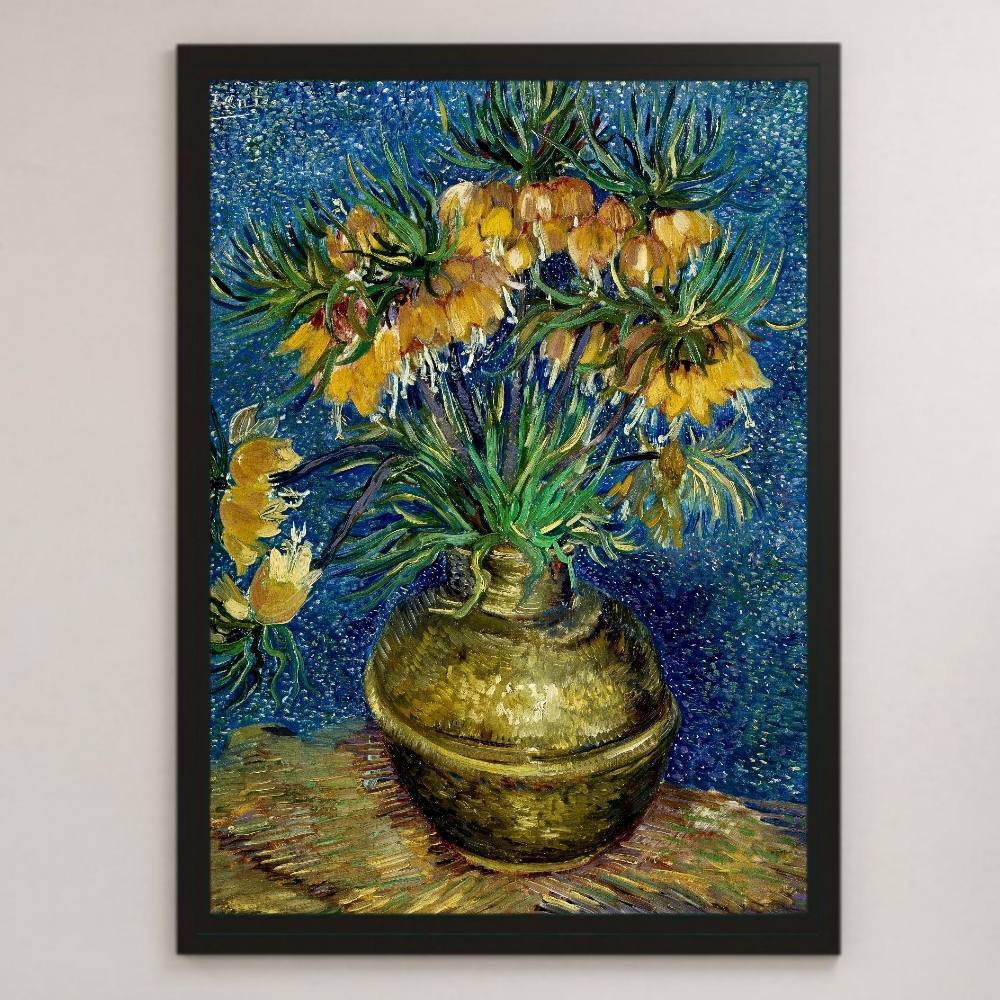 go ho [ copper. vase. amigasa lily ] picture art lustre poster A3 bar Cafe terrace Classic interior still-life picture flower star month night sunflower 