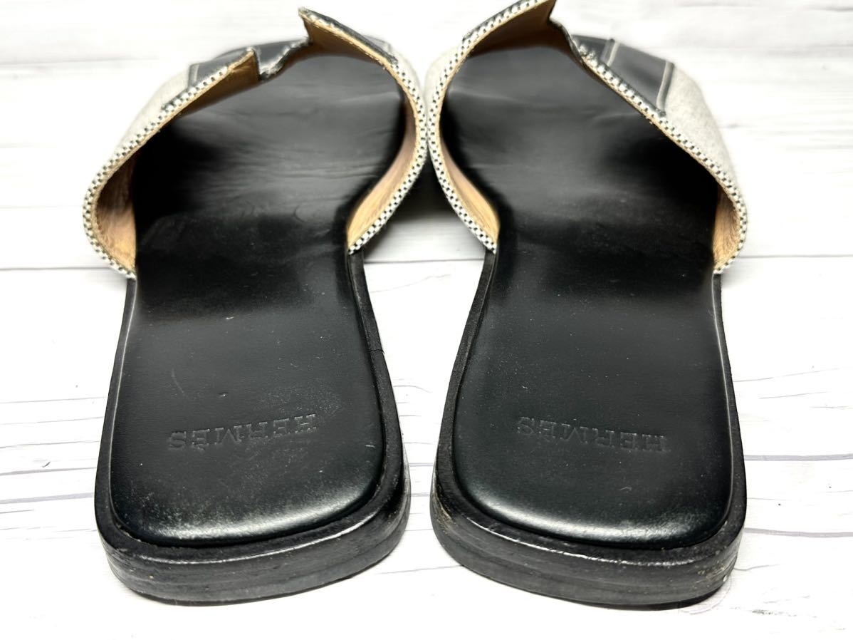 即決】HERMES エルメス メンズ 40 25.5cm程度 イズミール サンダル 黒