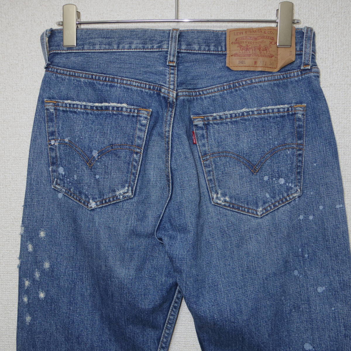 00s■Levi's リーバイス■501 501-01 リペア 加工 デニム パンツ■メンズ w30 ペンキ ジーンズ■グランジ ビンテージ レプリカ 90s 80s 70s_画像4