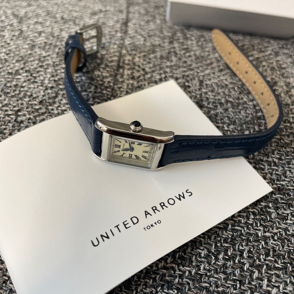 新品未使用】UNITED ARROWS レザーベルト 腕時計 ネイビー