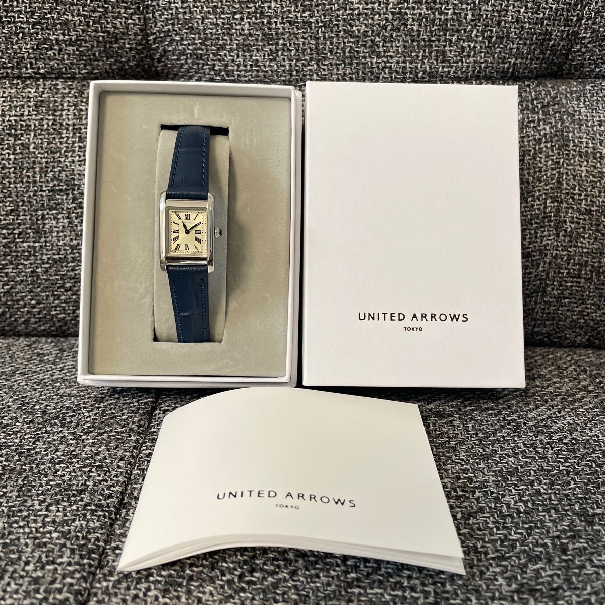 新品未使用】UNITED ARROWS レザーベルト 腕時計 ネイビー