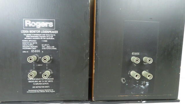 A050159☆ ROGERS LS3/5A 11Ω スピーカーペア ロジャース