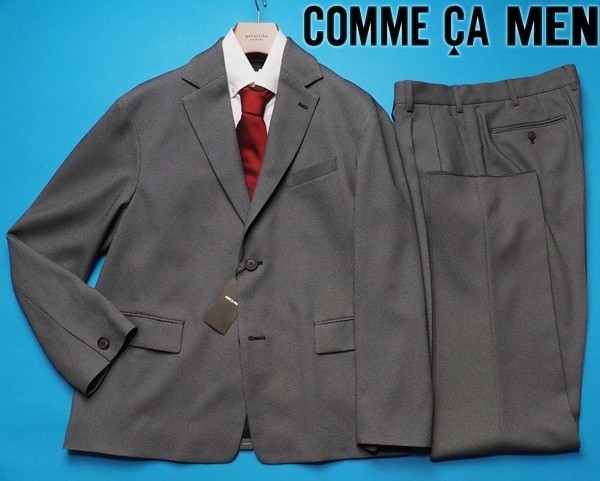 新品サンプル 定価8.2万円 COMME CA MEN コムサメン 22A/W バーズアイ セットアップ スーツM灰(04) 90JA30‐②