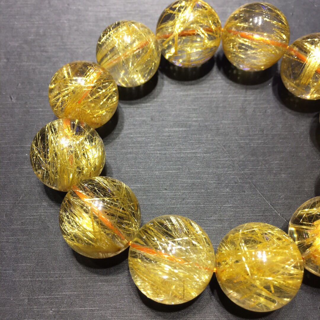 天然】タイチンルチルクオーツ ブレスレット 20mm144.1g