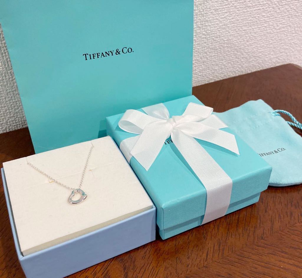 新品 正規品 ティファニー tiffany&co ネックレス オープンハート スモール シルバー ケース巾着 紙袋 リボン ハート_画像1