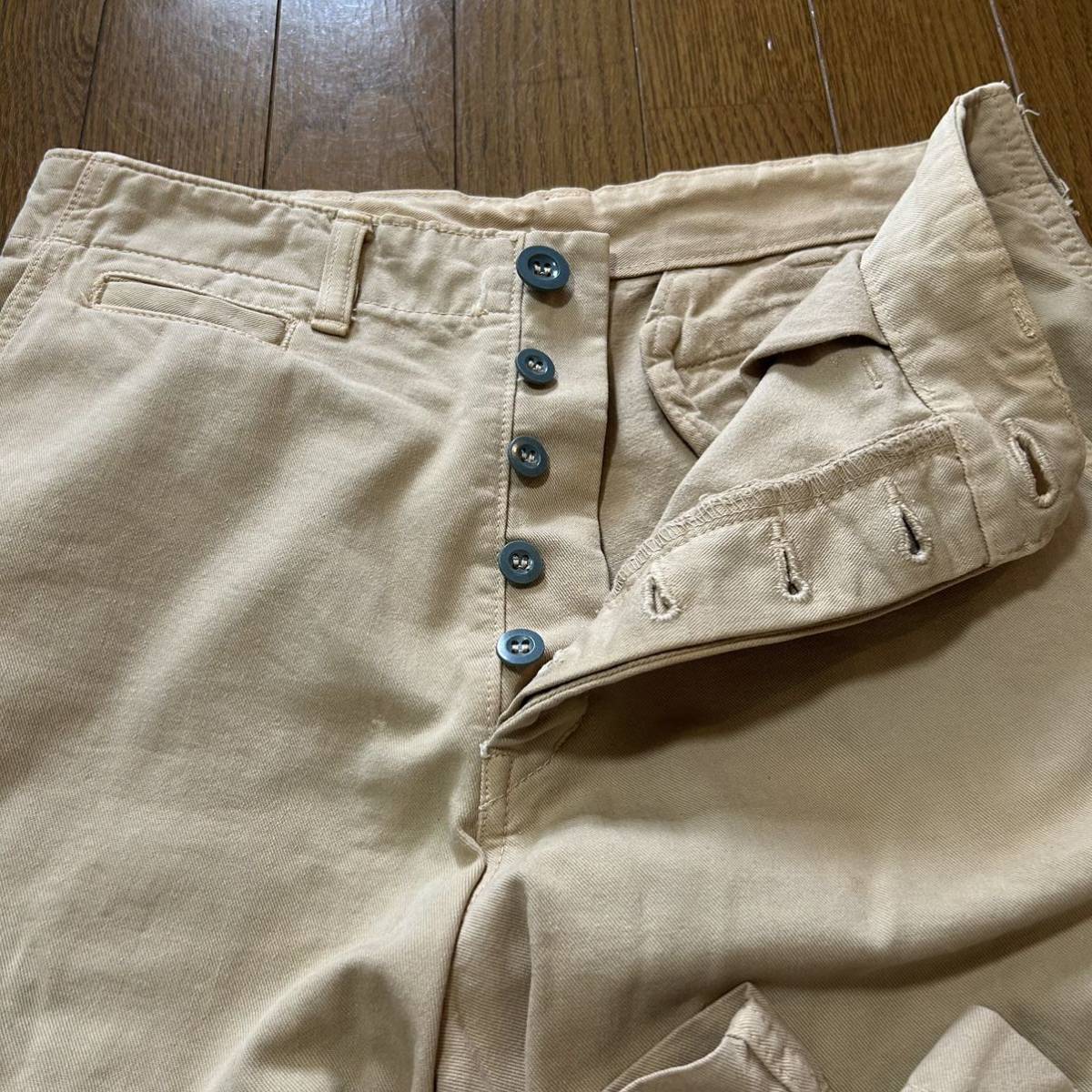 W76- length of the legs 80cm!schott Schott old clothes chinos made in Japan military chino button fly Biker motorcycle American Casual old clothes 