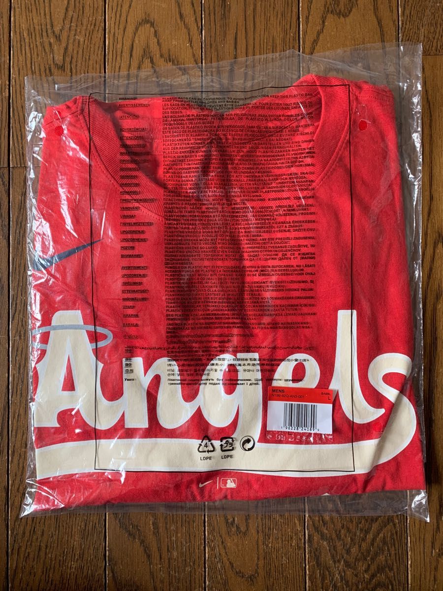 最終グッズ MLB公式 エンジェルス 大谷翔平 ナイキ 名前背番号付き Tシャツ Lサイズ