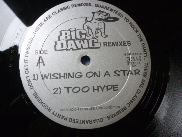 Big Dawg Remixes / Wishing On A Star 試聴可 バンギン PARTYブレイクス 12EP Too Hype / Something In The Way / Don't Take It Personal_画像1