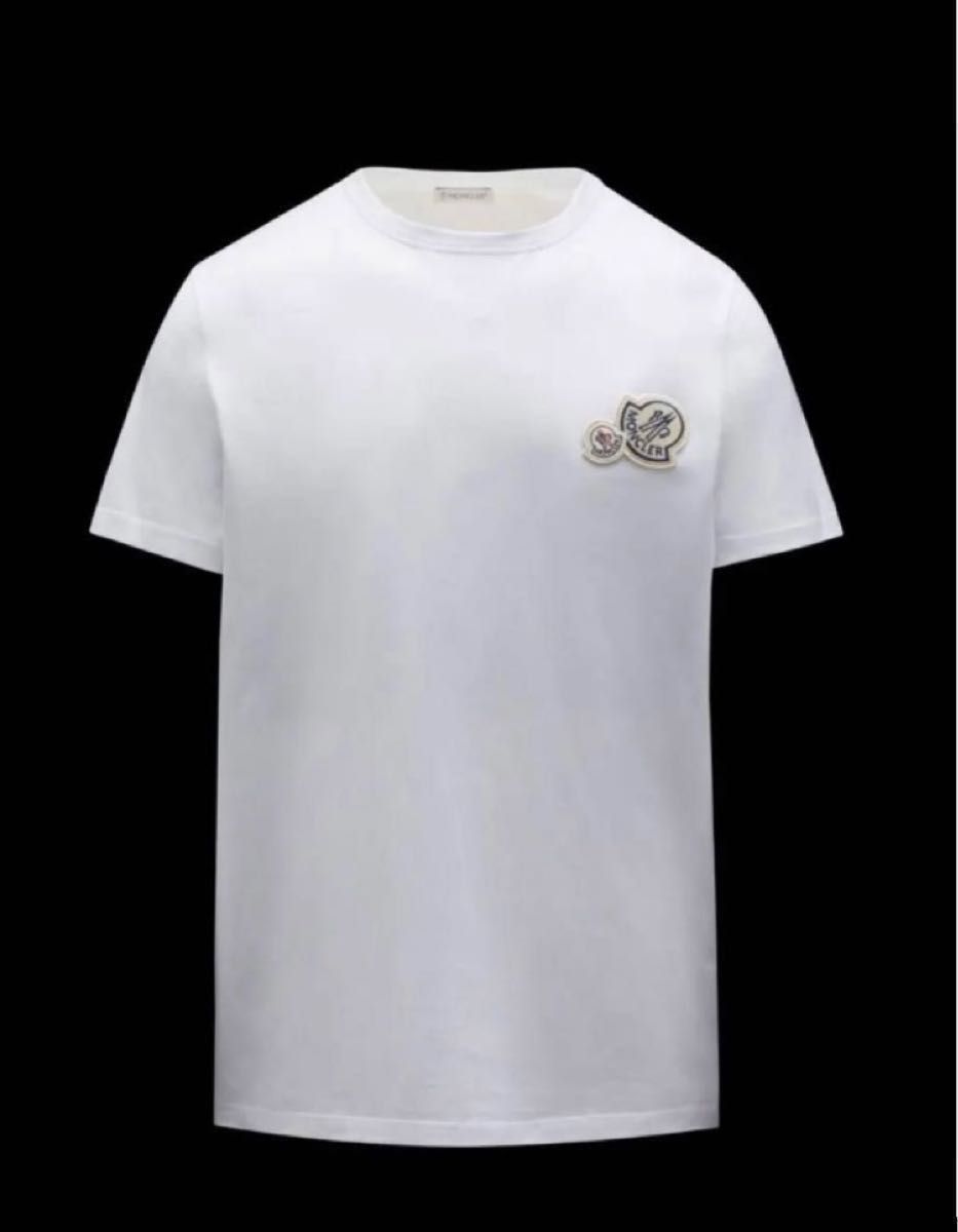 極美品 モンクレール Tシャツ ダブルロゴ ホワイト サイズL国内正規品