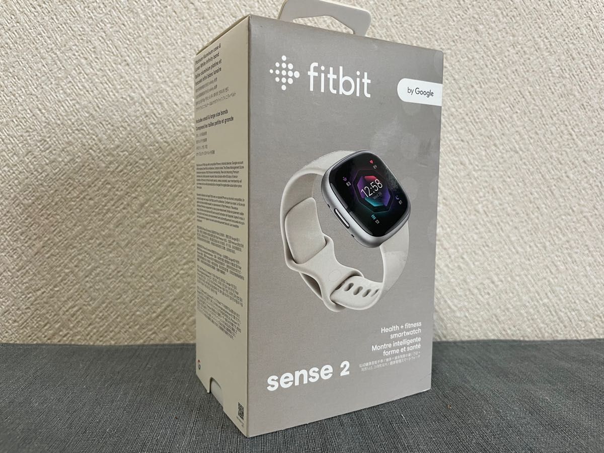 【中古美品】FitbitSense2 ルナホワイト/プラチナアルミニウム