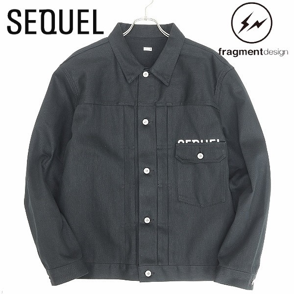 新品 21AW●SEQUEL / シークエル × fragment design / フラグメント デニム ジャケット 黒 ブラック XL 藤原ヒロシ_画像1