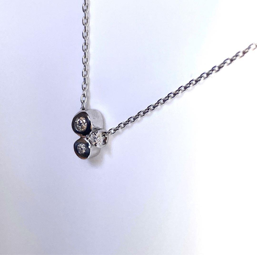 極美品】【STAR JEWELRY 】ダイヤネックレスK18WG 0.07ct-