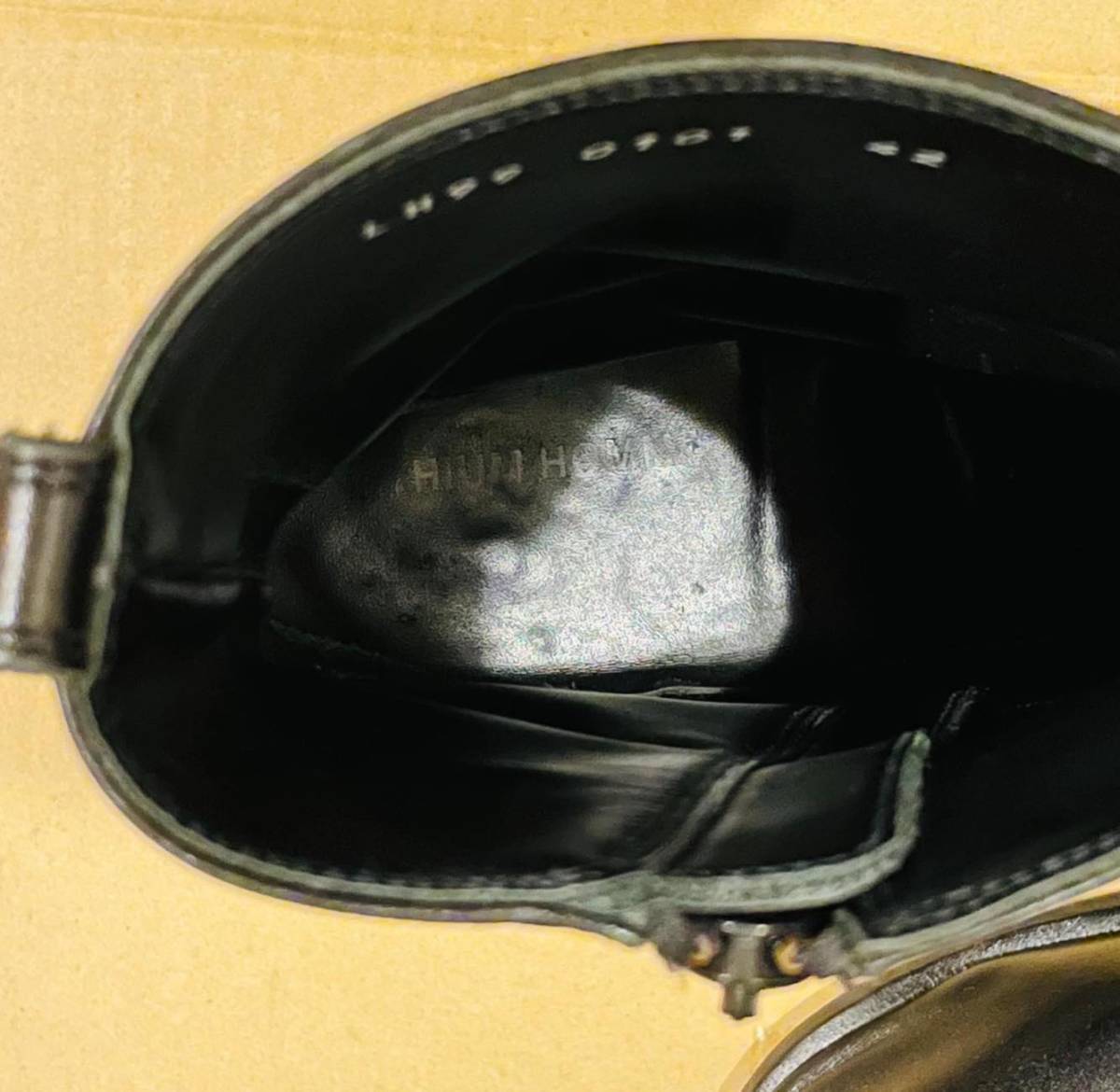LITHIUM HOMME サイドジップブーツ 定価115,500円 42(26.5cm) リチウムオム 近年モデル レザーシューズ 靴 LH99-0101 牛革 ブラック 黒_画像9