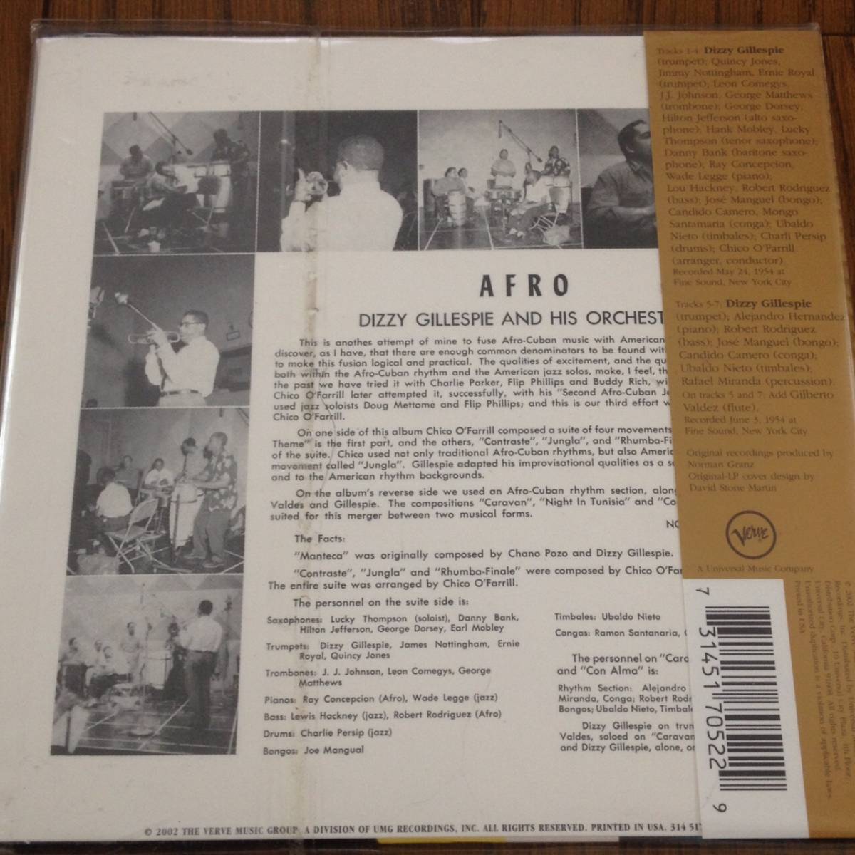 『Dizzie Gillespie / Afro』CD 送料無料 Charlie Parker, Miles Davis, Chet Baker_画像2