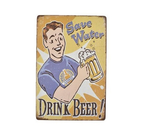 K197 新品●ブリキ看板 アメリカ雑貨 ビール Beer おしゃれ かっこいい インテリアに アンティーク レトロ ビンテージ_画像1