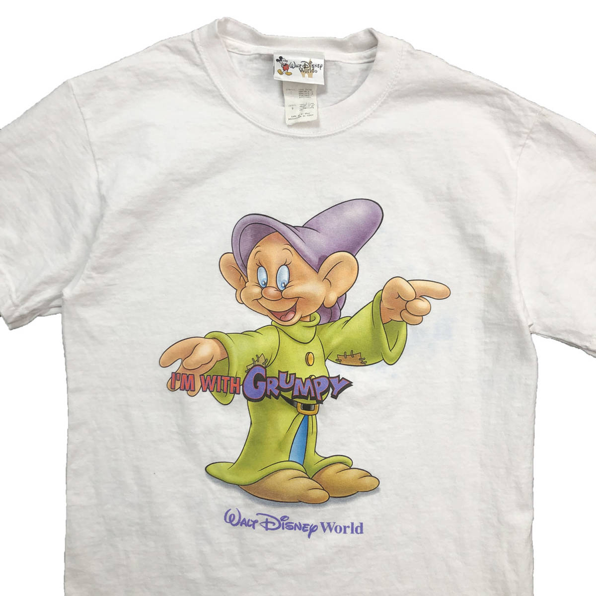 00S ヴィンテージ ディズニー 白雪姫 ドーピー キャラクター Tシャツ メンズS スノーホワイト Dopey 古着 BA1816