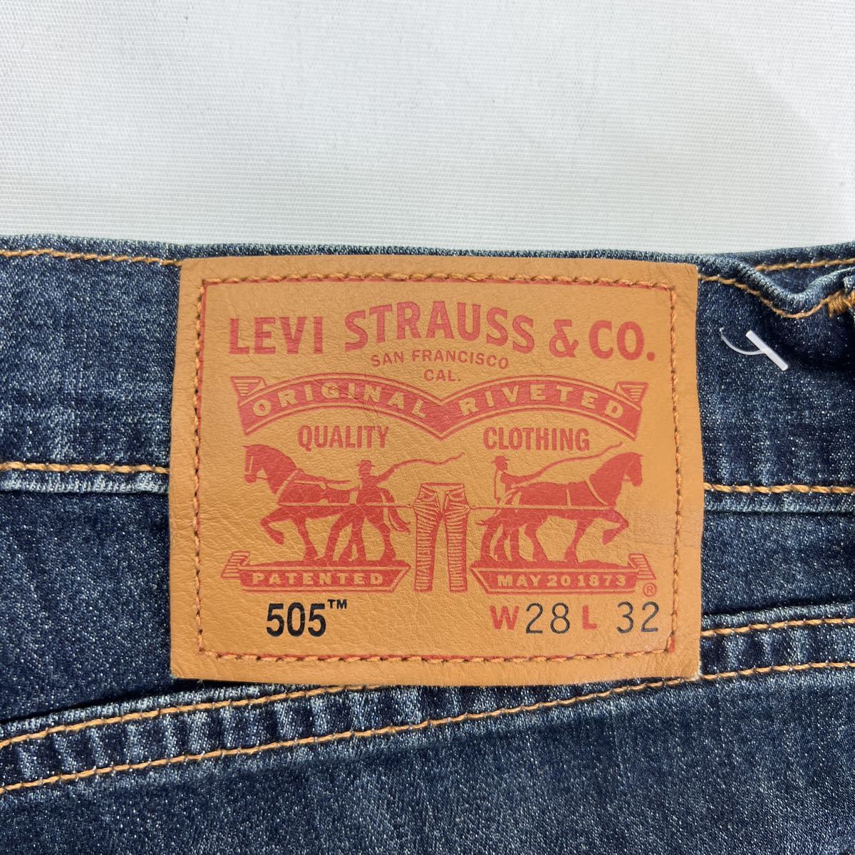 LEVIS ☆ 505 自然な色落ち感◎ スリム ストレート ストレッチ ジーンズ デニムパンツ W28 綺麗め 大人カジュアル リーバイス■Ja5956_画像5