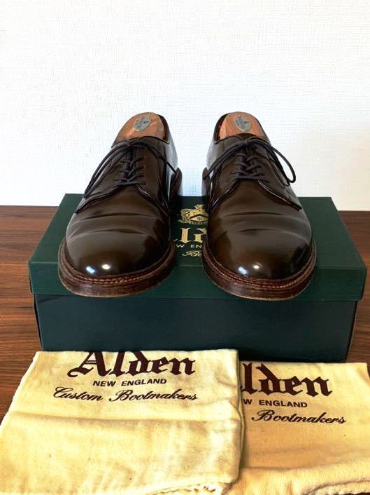 定番 極美品 Alden シガーコードバン プレーントゥ 93911 8.5D 8.5