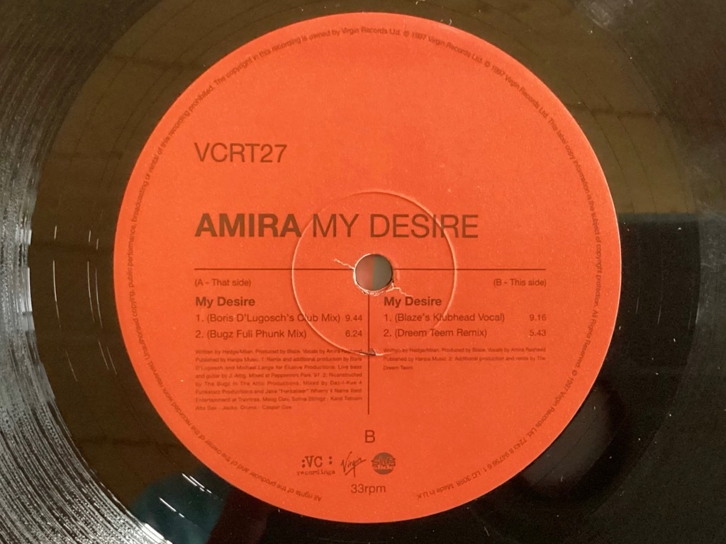 AMIRA - MY DESIRE - 1997UKオリジナル12インチ / Blaze, Dreem Teem, Bugz In The Attic, Boris Dlugosch_画像4
